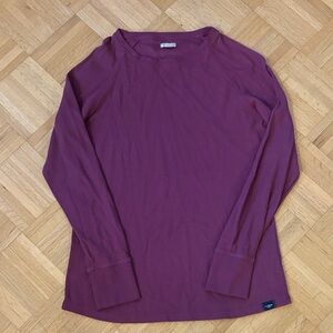 Long Sleeve Dusty Burgundy Waffle knit Top